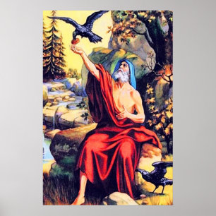 1 Könige 17 Gott sendet Essen an Elija Poster