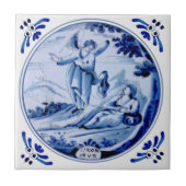 1: Könige:19 Engel Awakens Elijah Blue Delft Repro Fliese (Vorderseite)