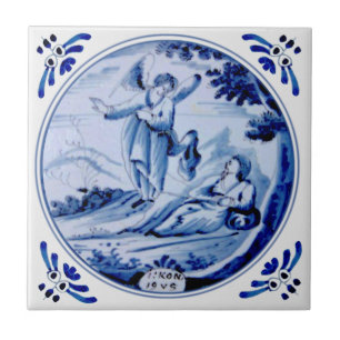 1: Könige:19 Engel Awakens Elijah Blue Delft Repro Fliese