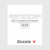 1 Korinithen 13 Aufkleber (Blatt)