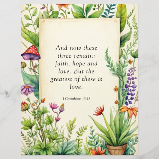 1 Korinthen 13:13 Christliches Bibelverse Flyer (Vorne)