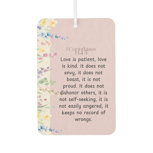 1 Korinthen 13:4-5 Bibelverse Bild Autolufterfrischer (Vorderseite)