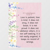 1 Korinthen 13:4-5 Bibelverse Bild Fensteraufkleber (Blatt)