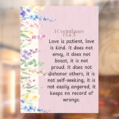 1 Korinthen 13:4-5 Bibelverse Bild Fensteraufkleber (Blatt 2)