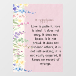 1 Korinthen 13:4-5 Bibelverse Bild Fensteraufkleber