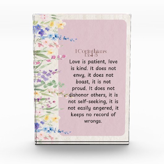 1 Korinthen 13:4-5 Bibelverse Bild Fotoblock (Vorderseite)