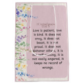 1 Korinthen 13:4-5 Bibelverse Bild Mittlere Geschenktüte (Rückseite)