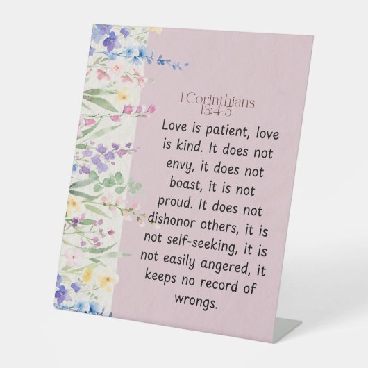 1 Korinthen 13:4-5 Bibelverse Bild Sockelschild (Vorderseite)