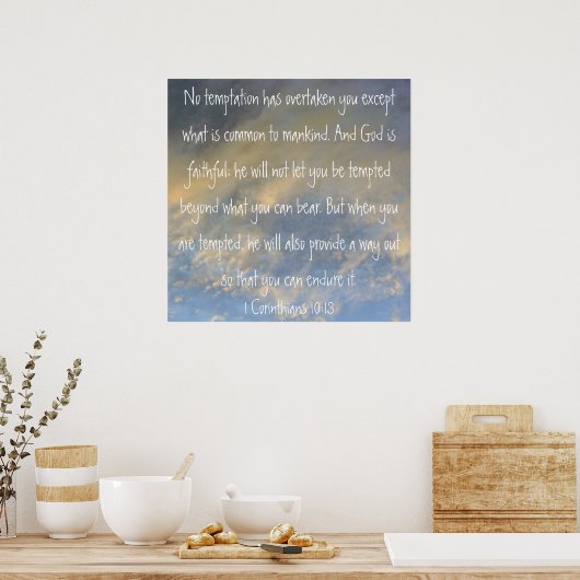 1 Korinther 10:13 Bibelverse Poster (Küche)