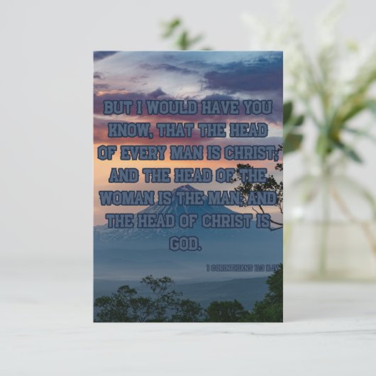 1 Korinther 11:3 Bibelverse Pic Grußkarte Karte (Stehend Vorderseite)