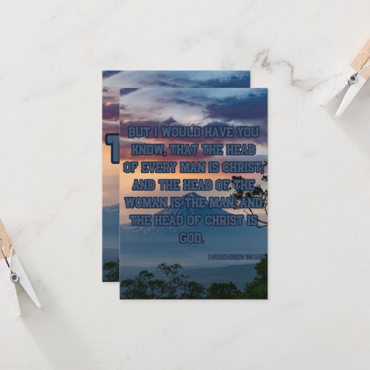 1 Korinther 11:3 Bibelverse Pic Grußkarte Karte (Vorderseite/Rückseite Beispiel)