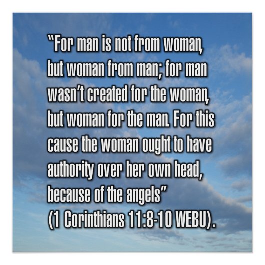 1 Korinther 11:8-10 WEBU Poster (Vorderseite)