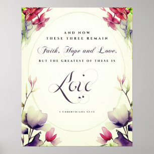 1 Korinther 13:13 Best ist die Liebe Bible Wedding Poster