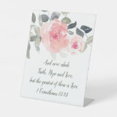 1 Korinther 13:13 Best ist Liebe Hochzeit Sockelschild (Vorderseite)