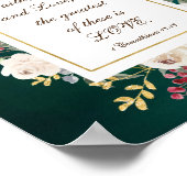 1 Korinther 13:13 Best ist Liebe Weiße Rosen Poster (Ecke)