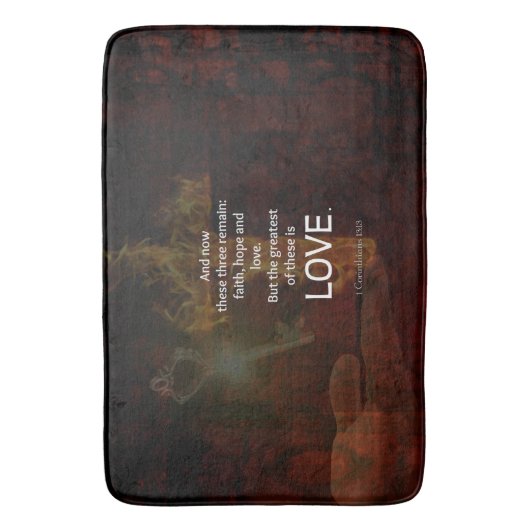 1 Korinther 13:13 Bibelverse Zitat über LIEBE Badematte (Vorderseite Vertikal)
