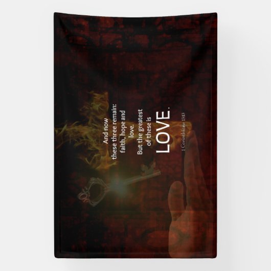 1 Korinther 13:13 Bibelverse Zitat über LIEBE Banner (Vertikal)