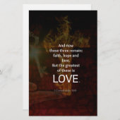 1 Korinther 13:13 Bibelverse Zitat über LIEBE Briefpapier (Vorne/Hinten)