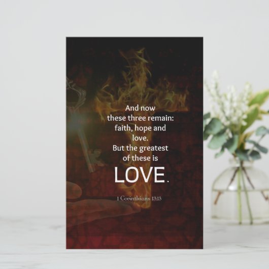 1 Korinther 13:13 Bibelverse Zitat über LIEBE Briefpapier (Stehend Vorderseite)