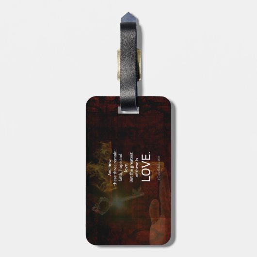 1 Korinther 13:13 Bibelverse Zitat über LIEBE Gepäckanhänger (Rückseite vertikal)