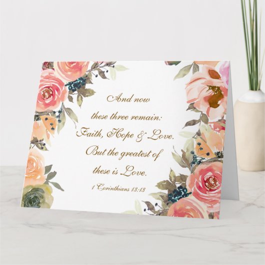 1 Korinther 13:13 Glaubensstiftige Liebe Bibel Big Karte (Vorderseite)