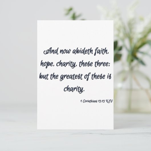 1 Korinther 13:13 KJV Bibelschrift Gruß Karte (Stehend Vorderseite)