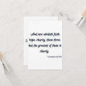 1 Korinther 13:13 KJV Bibelschrift Gruß Karte (Vorderseite/Rückseite Beispiel)