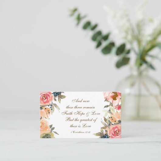 1 Korinther 13:13 Liebe Bibelverse der Hoffnung Gl Visitenkarte (Stehend Vorderseite)