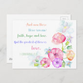 1 Korinther 13:13 Liebe Bibelverse Postkarte (Vorne/Hinten)