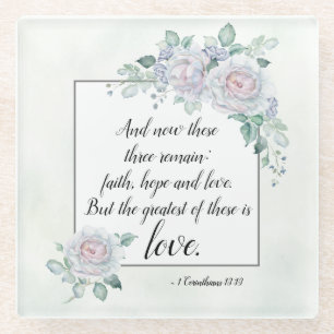 1 Korinther 13:13 Liebe der Glaubenshöhe, Bibelver Glasuntersetzer