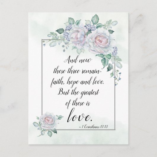 1 Korinther 13:13 Liebe der Glaubenshöhe, Bibelver Postkarte (Vorderseite)