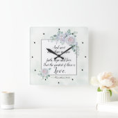 1 Korinther 13:13 Liebe der Glaubenshöhe, Bibelver Quadratische Wanduhr (Zuhause)