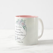 1 Korinther 13:13 Liebe der Glaubenshöhe, Bibelver Zweifarbige Tasse (VorderseiteRechts)