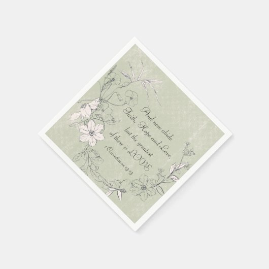 1 Korinther 13:13 Liebe der Hoffnung Glaube Serviette (Ecke)