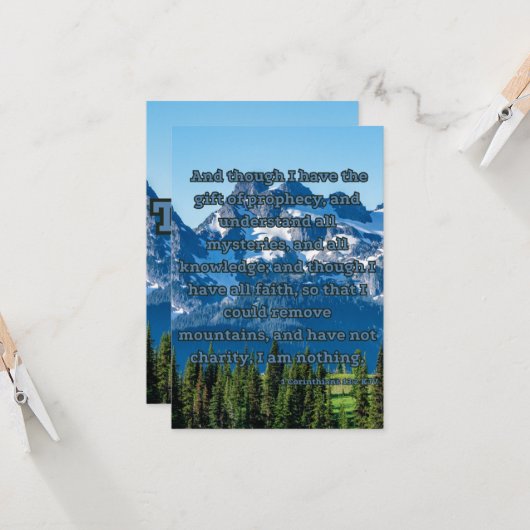 1 Korinther 13:2 Bibelverse Pic Grußkarte Karte (Vorderseite/Rückseite Beispiel)