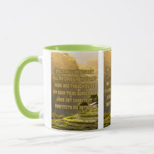 1 Korinther 13:3 KJV Bible Verse Pic Two-Tone Tasse