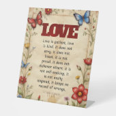 1 Korinther 13:4-5 Christlich Bibelverse Kunst Sockelschild (Vorderseite)