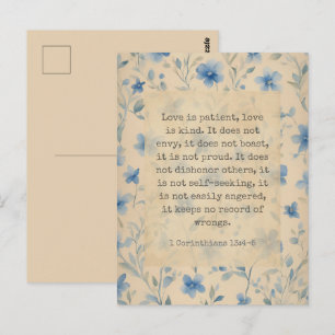 1. Korinther 13,4-5 Liebe ist geduldig Blumen Postkarte