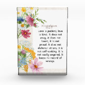 1 Korinther 13:4-5 Wasserfarben-Design Fotoblock (Vorderseite)