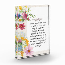 1 Korinther 13:4-5 Wasserfarben-Design Fotoblock