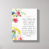 1 Korinther 13:4-5 Wasserfarben-Design Leinwanddruck (Vorderseite)
