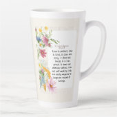 1 Korinther 13:4-5 Wasserfarben-Design Milchtasse (Rechts)