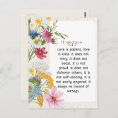 1 Korinther 13:4-5 Wasserfarben-Design Postkarte (Vorne/Hinten)