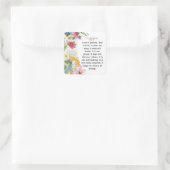 1 Korinther 13:4-5 Wasserfarben-Design Quadratischer Aufkleber (Tasche)