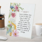 1 Korinther 13:4-5 Wasserfarben-Design Sockelschild (In Situ)