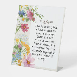 1 Korinther 13:4-5 Wasserfarben-Design Sockelschild