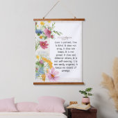 1 Korinther 13:4-5 Wasserfarben-Design Wandteppich Mit Holzrahmen (Schlafzimmer)