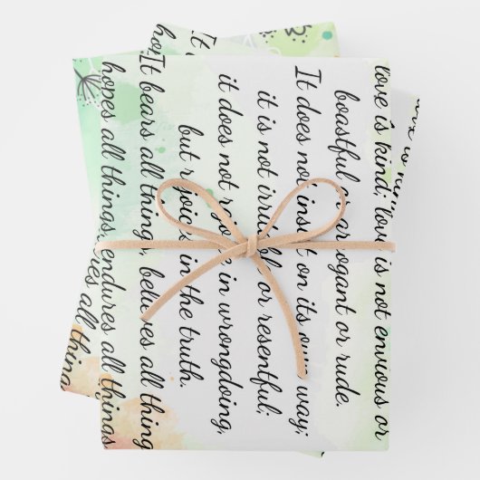 1 Korinther 13: 4-7 Geschenkpapier Set (Beispiel)