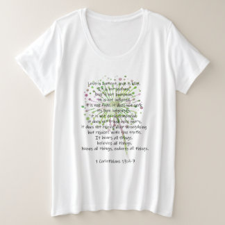 1 Korinther 13: 4-7 Große Größe T-Shirt