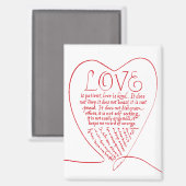 1 Korinther 13 4 7 Kalligraphische Bibelverse Magnet (Vorderseite/Rückseite)